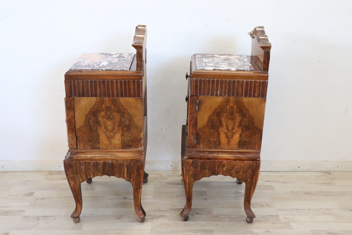 Art Deco Nightstands With Marble Tops, Set Of 2-photo-6