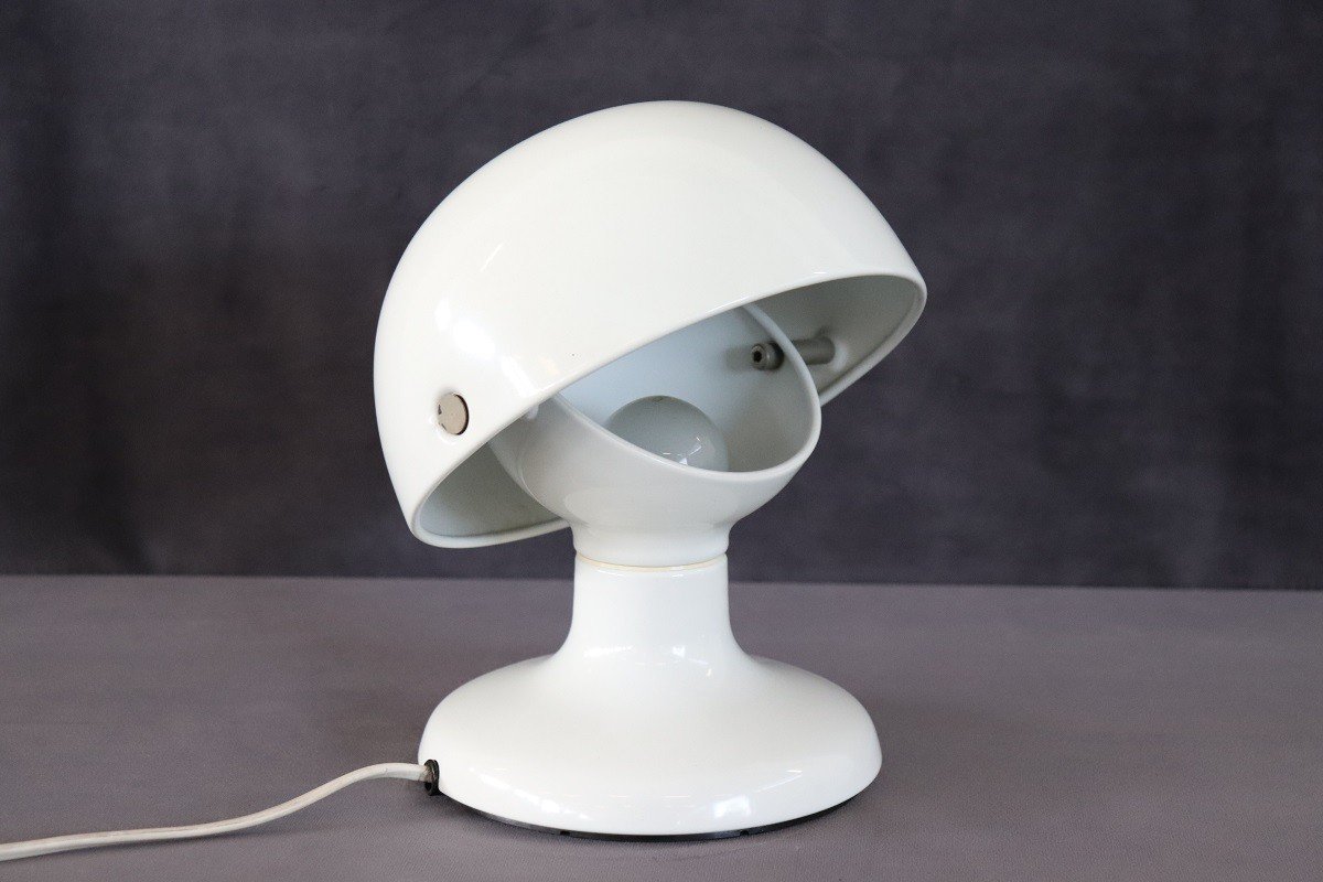 White Metal Table Lamp By Tobia And Afra Scarpa For Flos, 1960s-photo-3