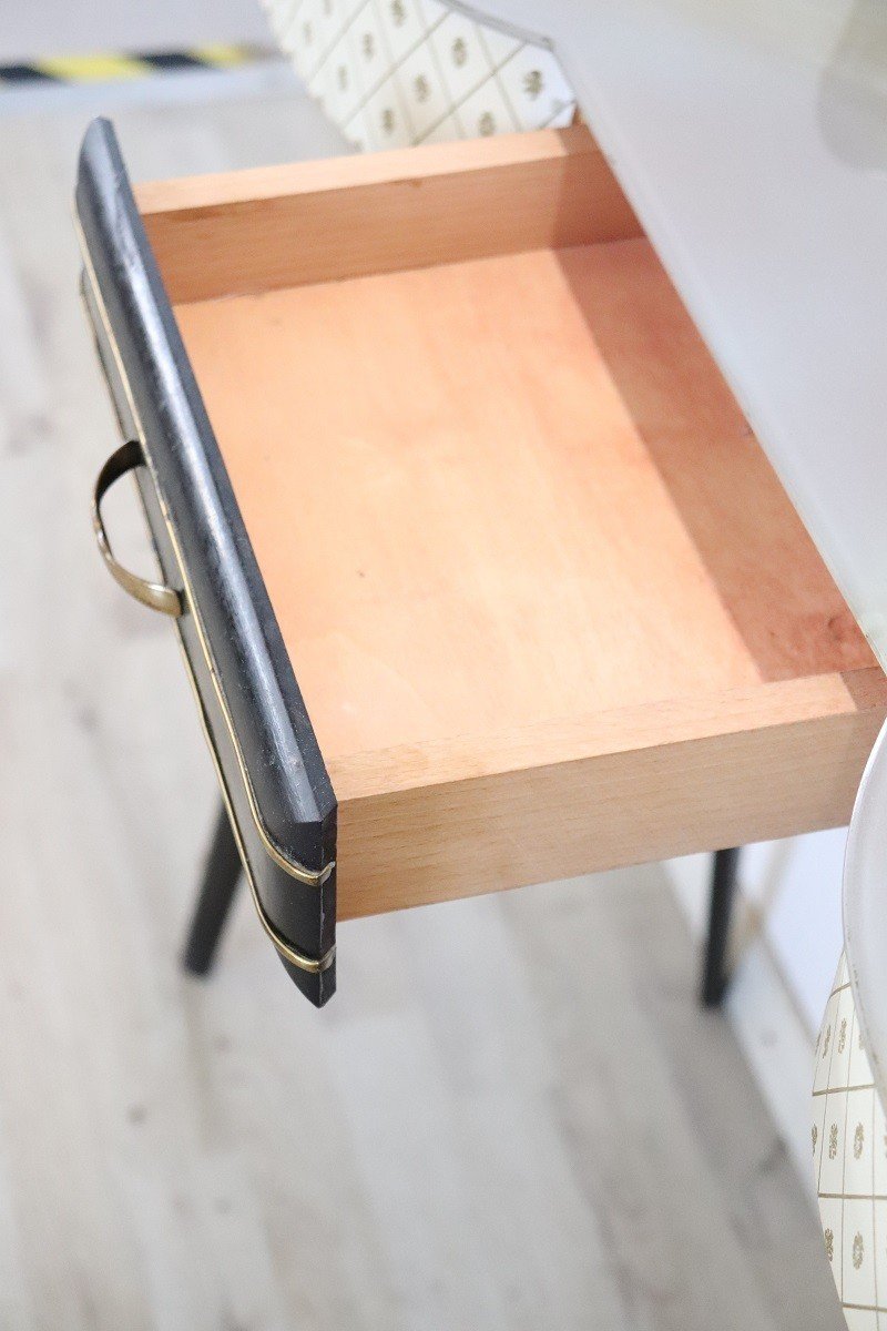 Console Table In Wood And Glass Top, 1950s-photo-3