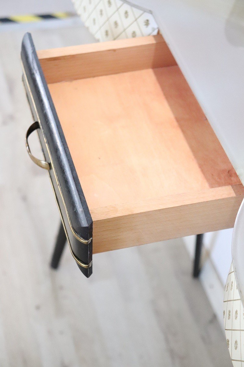 Table Console En Bois Et Plateau En Verre, 1950s-photo-3