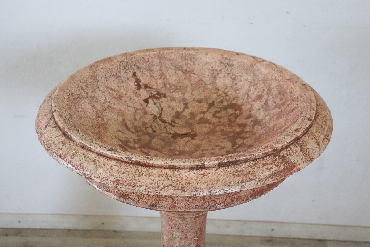 Hand Carved Stone Tub Holy Water Font, Early 20th Century-photo-3