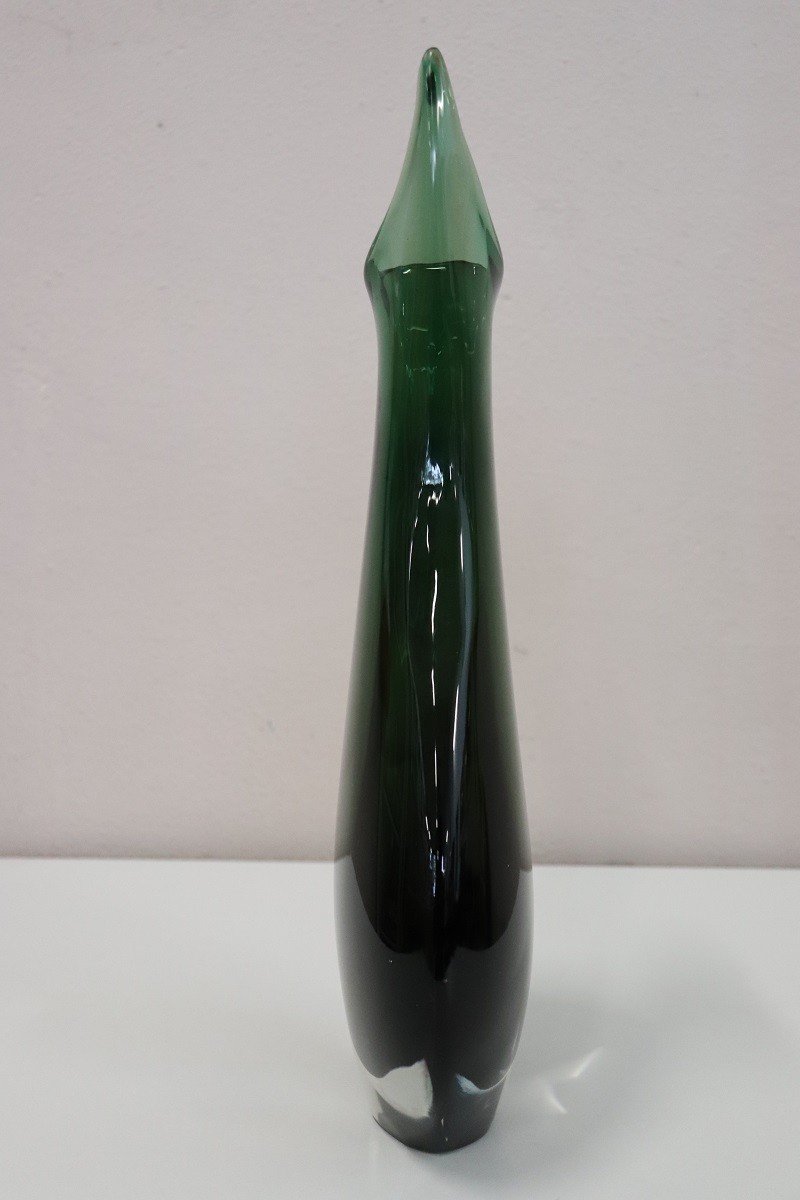 Tall Italian Vase In Murano Art Glass By Flavio Poli For Seguso, 1960s-photo-1