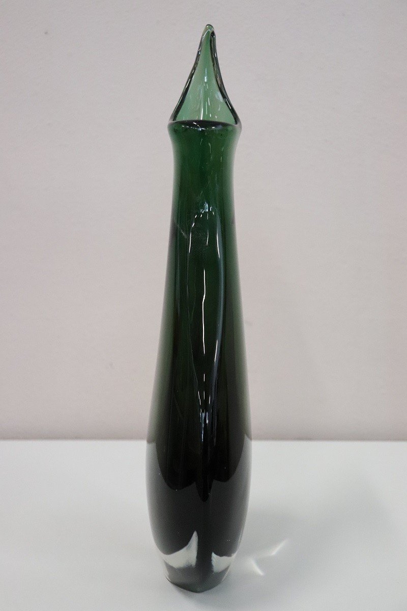 Tall Italian Vase In Murano Art Glass By Flavio Poli For Seguso, 1960s-photo-3