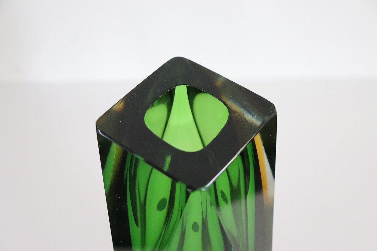 Vase En Verre De Murano Vert Par Flavio Poli Pour A. Mandruzzato, 1960s-photo-2
