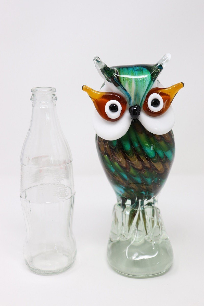 Murano Glass Owl Sculpture-photo-2
