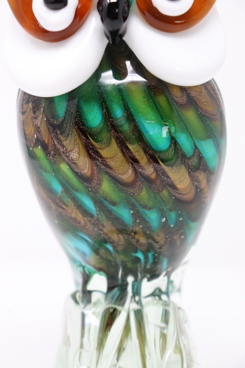 Murano Glass Owl Sculpture-photo-4