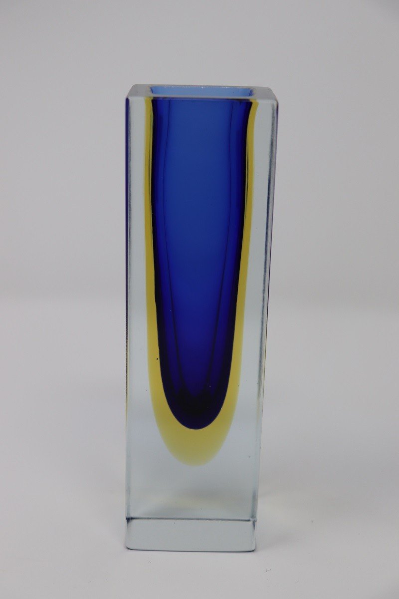 Petit Vase Bleu Par Flavio Poli Pour Seguso, 1970s-photo-2