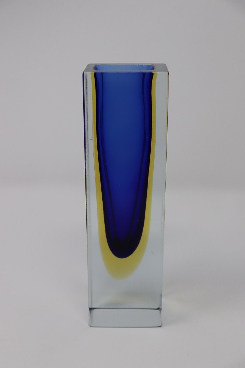 Petit Vase Bleu Par Flavio Poli Pour Seguso, 1970s-photo-3