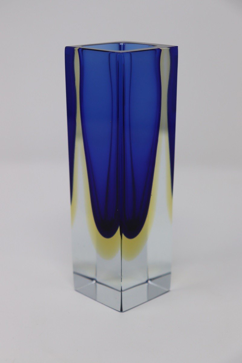 Petit Vase Bleu Par Flavio Poli Pour Seguso, 1970s-photo-4
