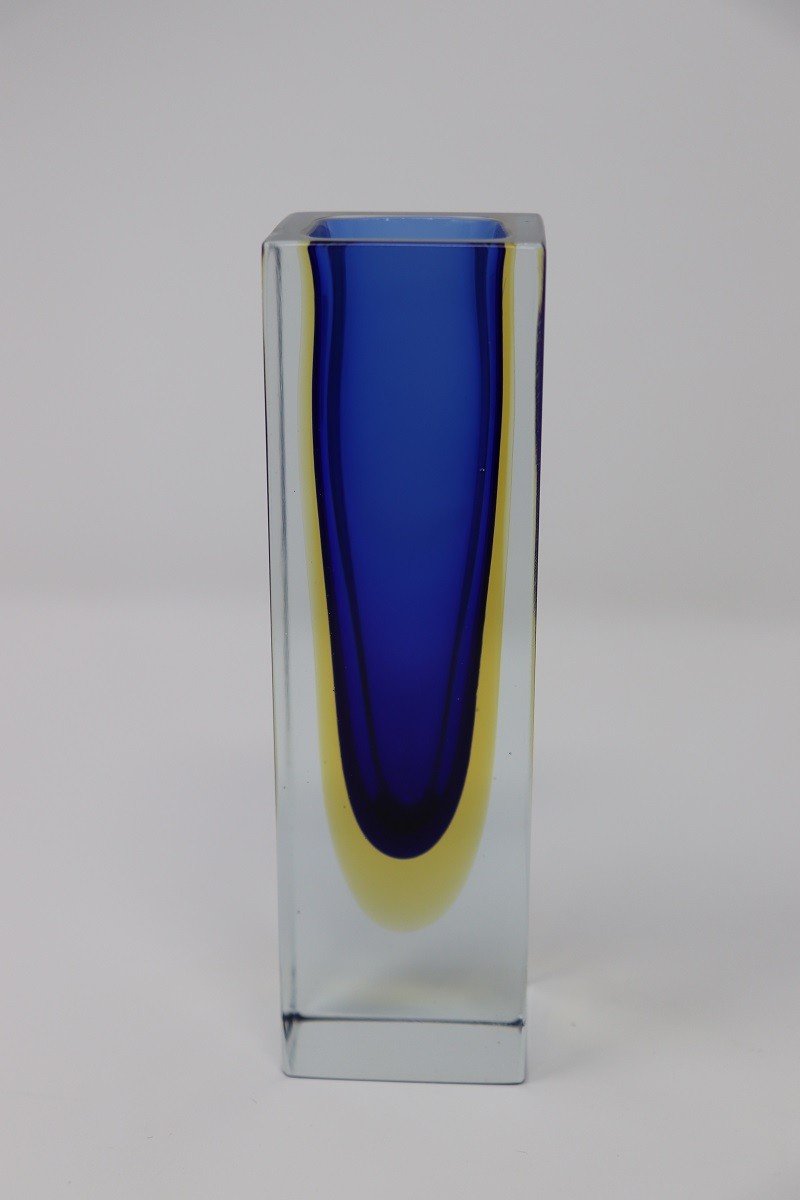 Petit Vase Bleu Par Flavio Poli Pour Seguso, 1970s-photo-1