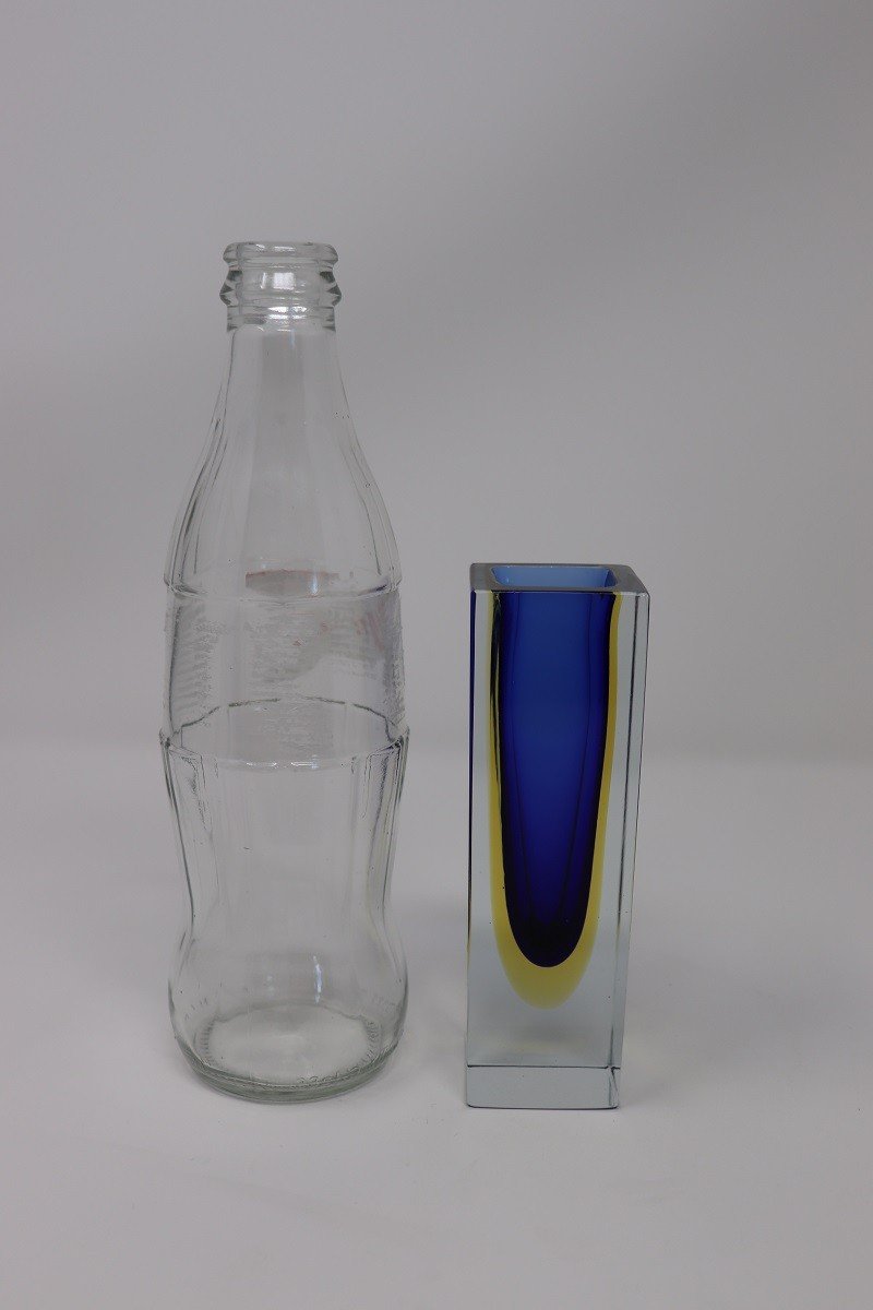 Petit Vase Bleu Par Flavio Poli Pour Seguso, 1970s-photo-4