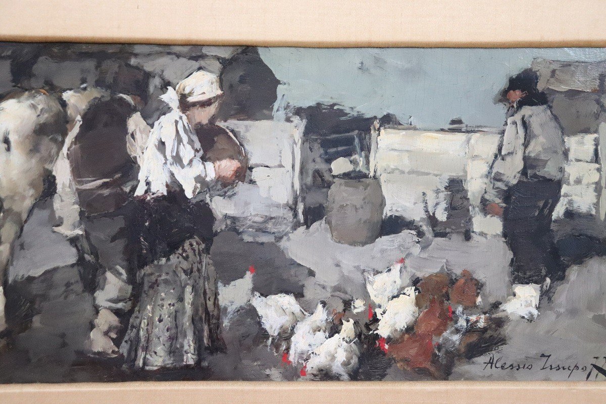 Oil Painting On Cardboard, Framed-photo-2