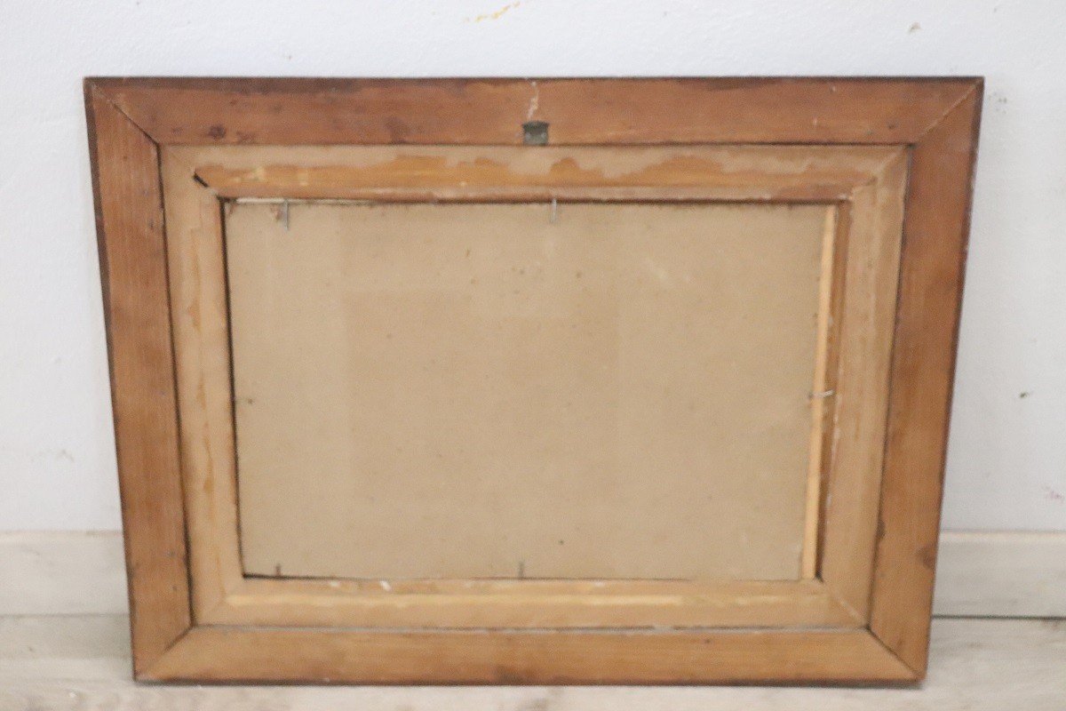 Oil Painting On Cardboard, Framed-photo-5
