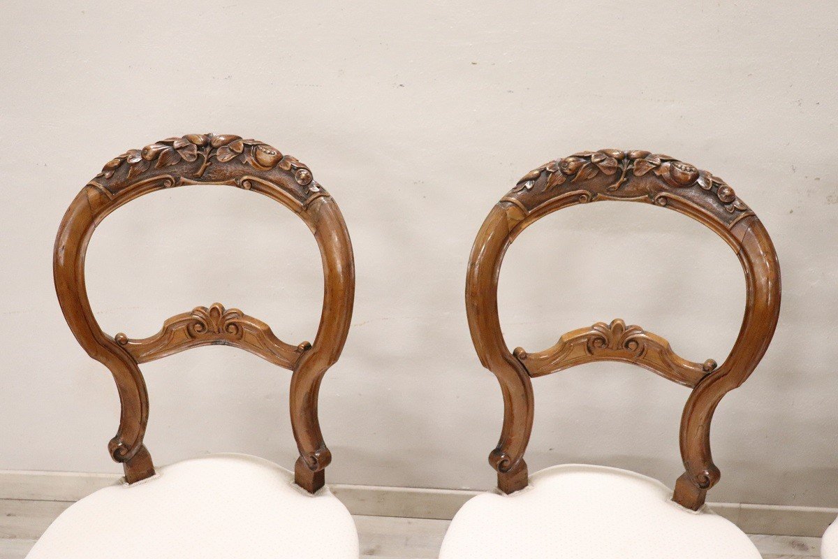 Chaises De Salle à Manger En Noyer, XIXe Siècle-photo-2