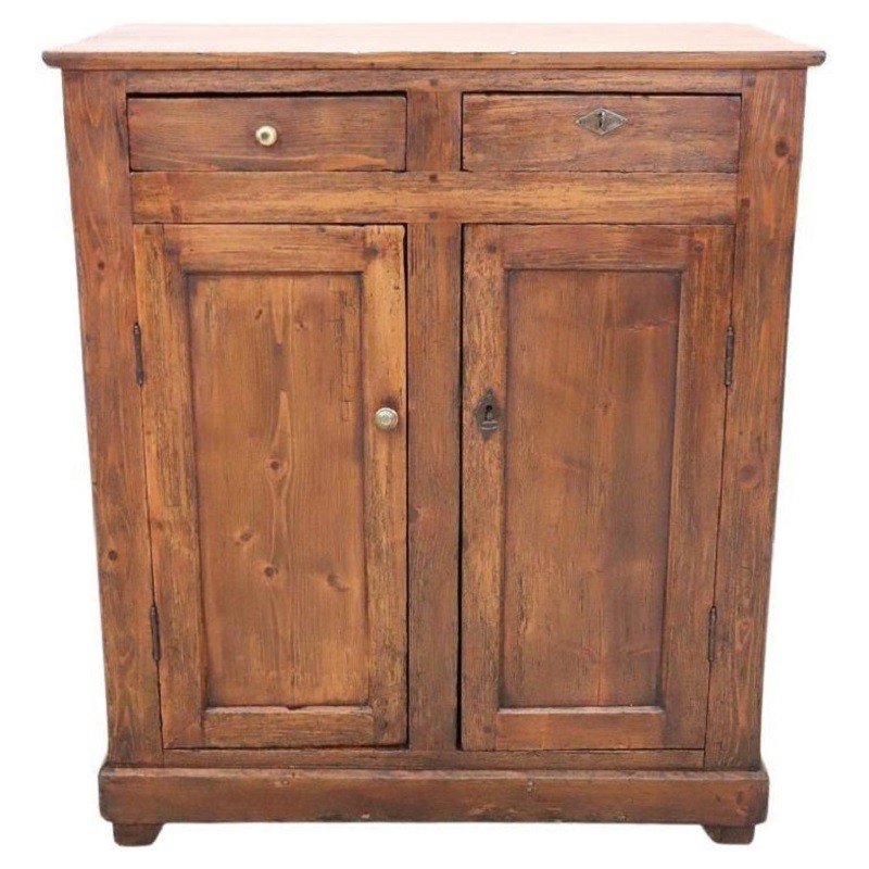 Rustic Buffet In Fir Wood, Early 20th Century