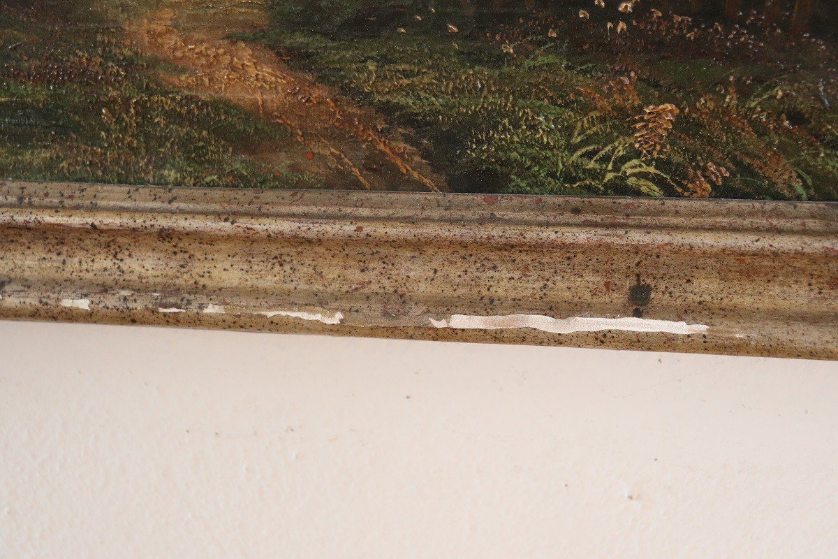 Paysage Anglais, Peinture à l'Huile Sur Toile, 19ème Siècle-photo-4