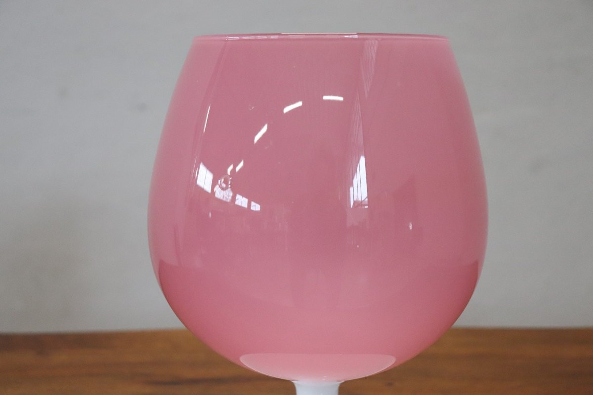 Italian Vase In Pink Murano Art Glass, 1960s-photo-3