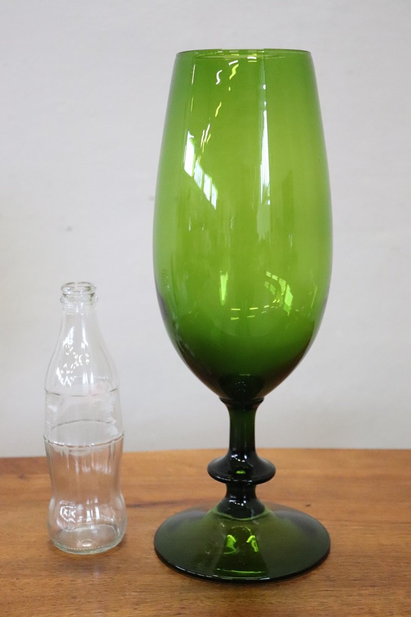 Italian Vase In Green Art Glass, 1960s-photo-2