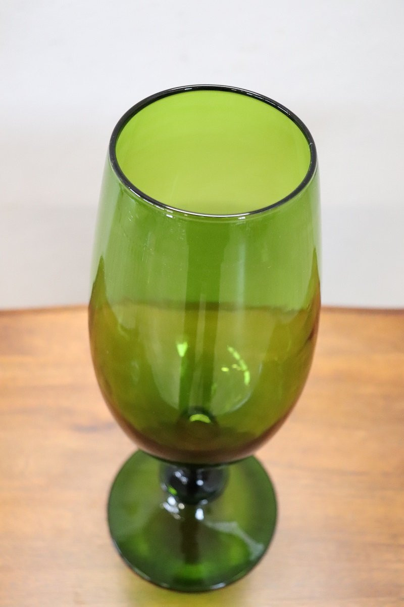 Italian Vase In Green Art Glass, 1960s-photo-4