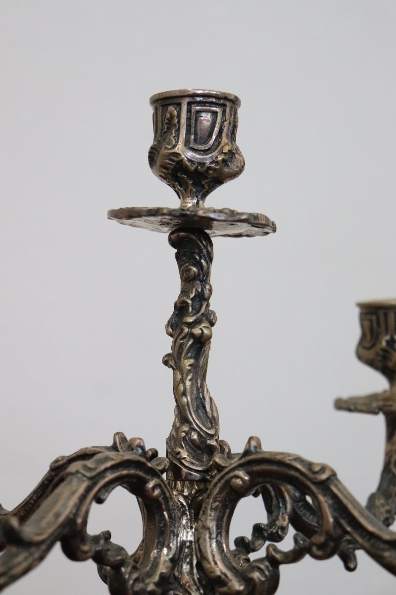 Bougeoirs En Métal Argenté, 1980s, Set De 2-photo-5