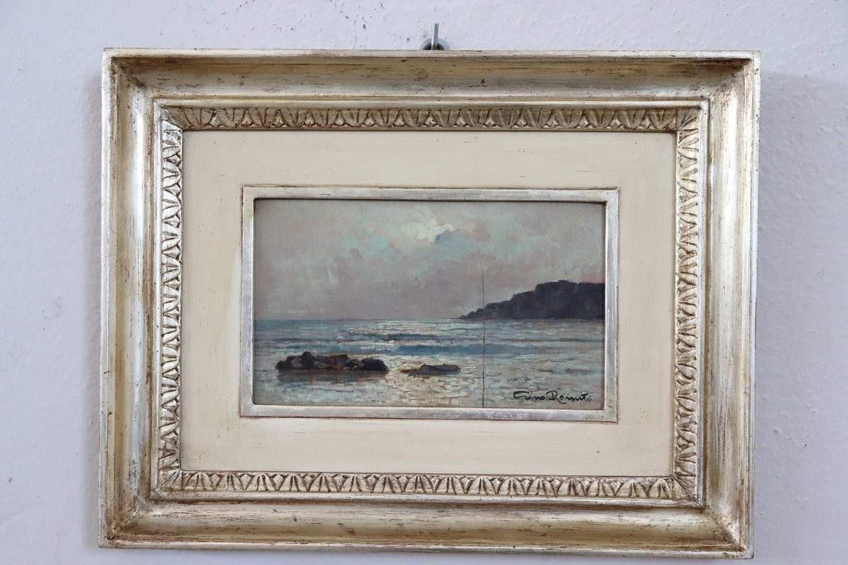 Artiste Italien, Paysage, Peinture à l'Huile Sur Panneau, 1933-photo-1