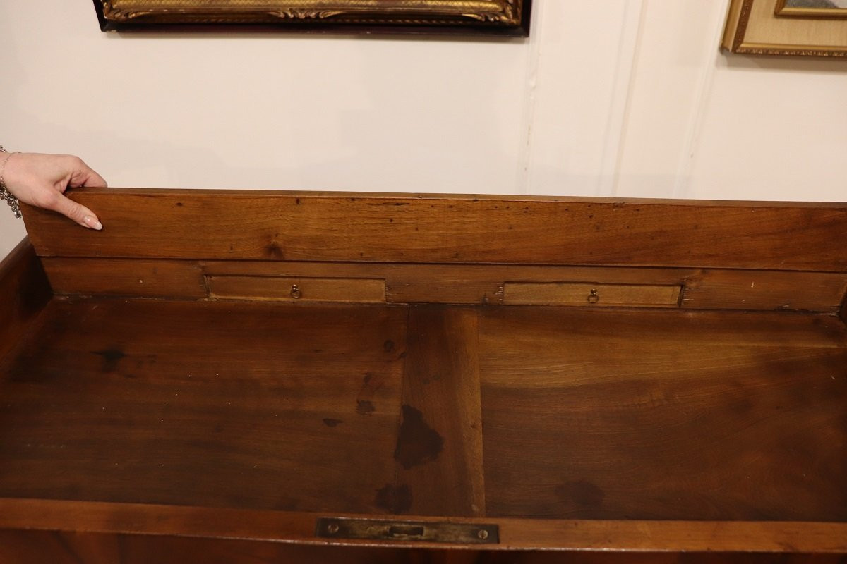 Antique Chest Of Drawers In Walnut And Gilded Bronze-photo-7