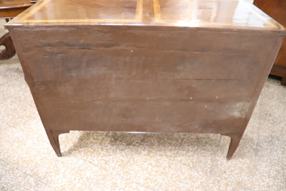 Antique Chest Of Drawers In Inlaid Walnut, 18th Century-photo-8