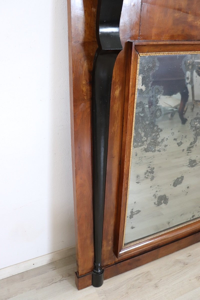 Early 19th Century Wall Mirror In Walnut Wood-photo-5