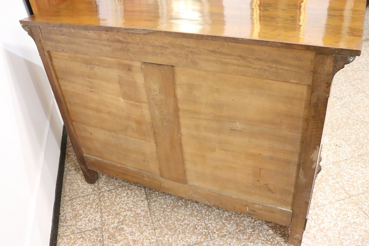 Antique Chest Of Drawers In Inlaid Walnut, Italy Early 19th Century-photo-6