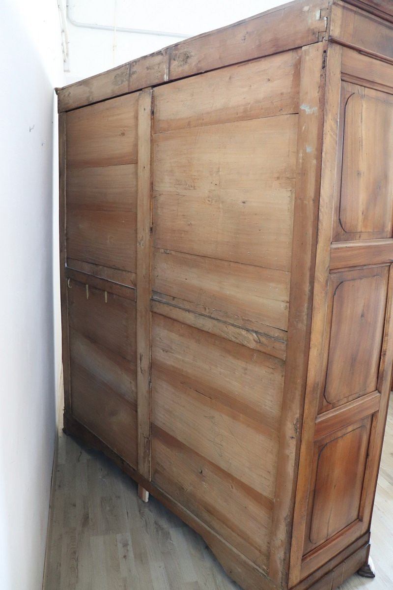 Large19th Century 4 Doors Antique Wardrobe In Walnut-photo-8