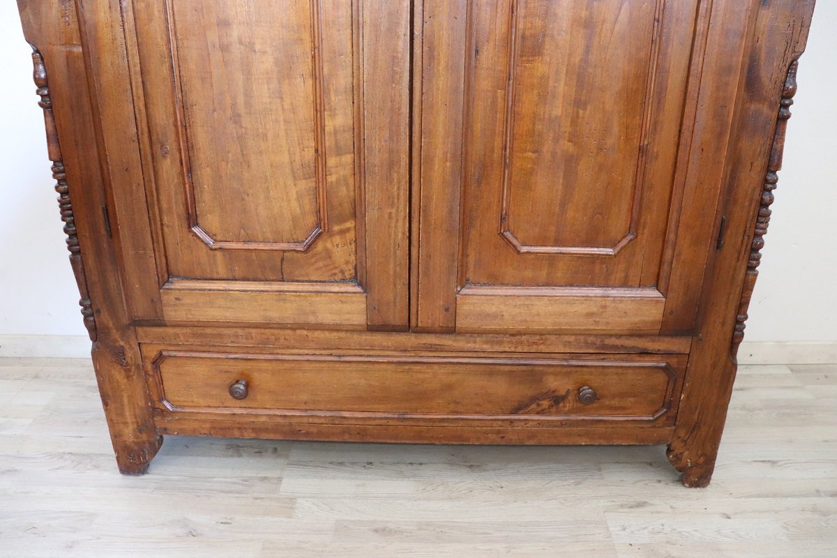 Antique Wardrobe In Solid Poplar Wood, Italy 19th Century-photo-1