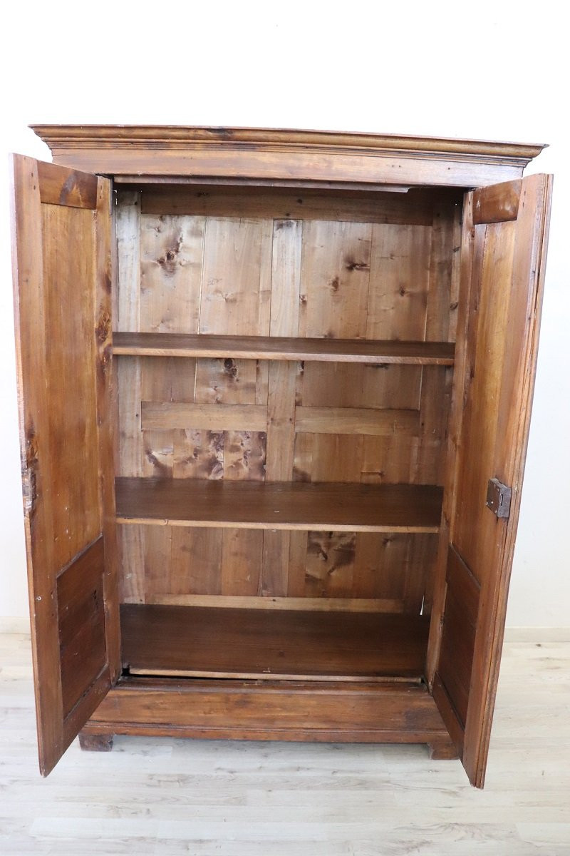 Small Antique Wardrobe In Poplar Wood-photo-3