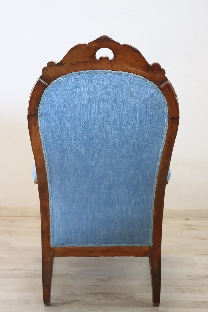 Antique Walnut Armchair, Mid-19th Century-photo-2