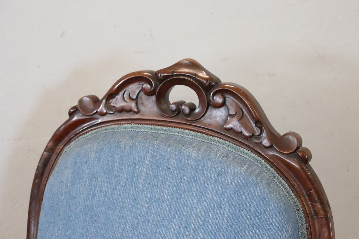 Antique Walnut Armchair, Mid-19th Century-photo-3
