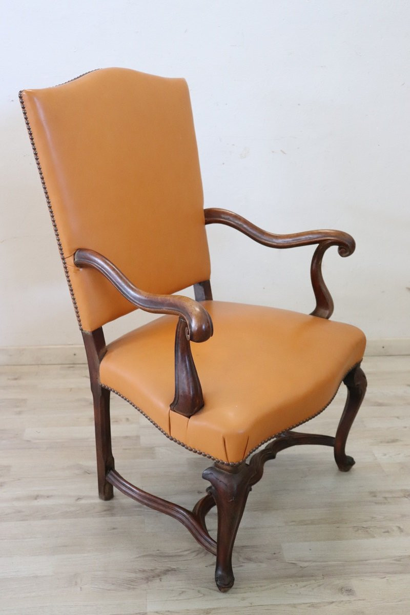 Fauteuil en Noyer, fin du 19ème Siècle-photo-2