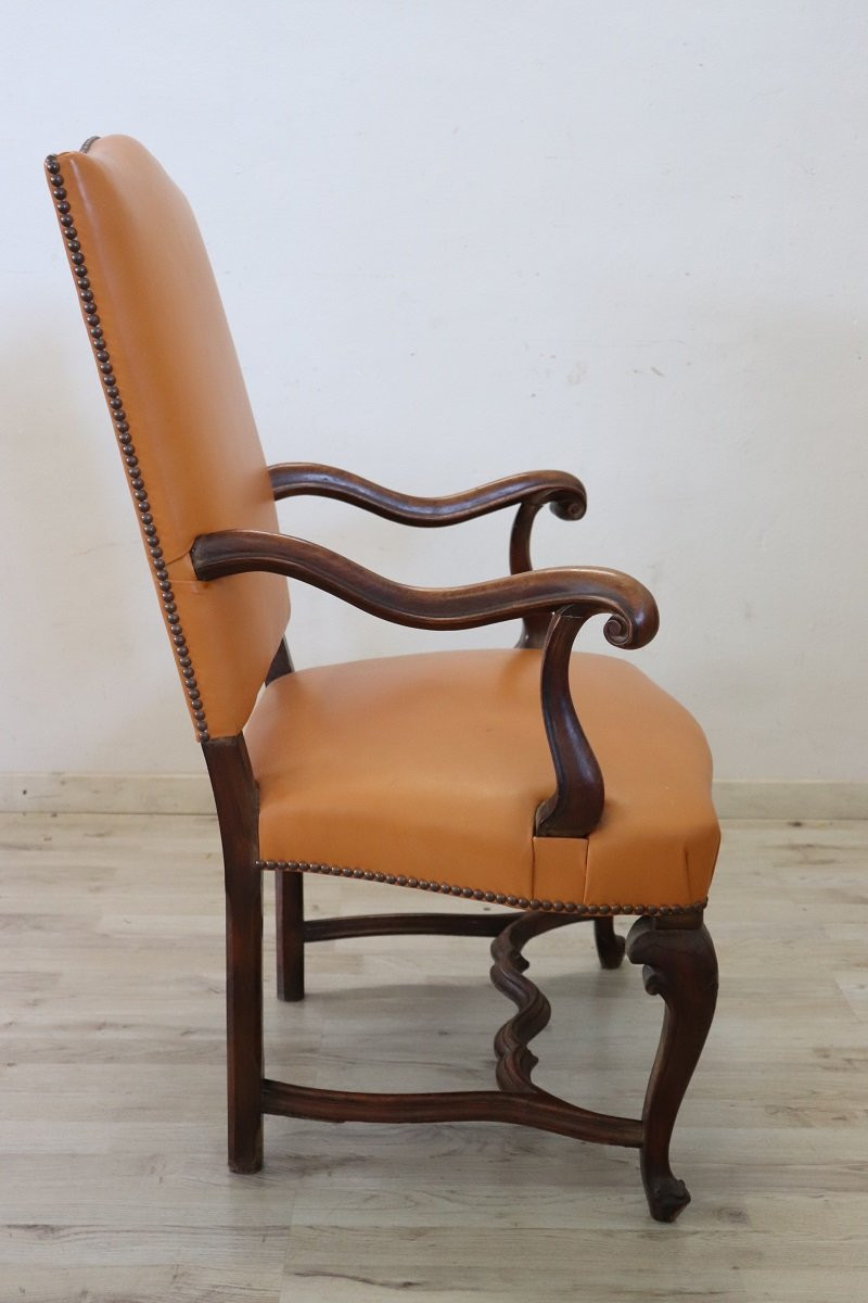 Fauteuil en Noyer, fin du 19ème Siècle-photo-3