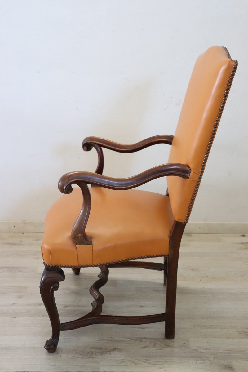 Fauteuil en Noyer, fin du 19ème Siècle-photo-1