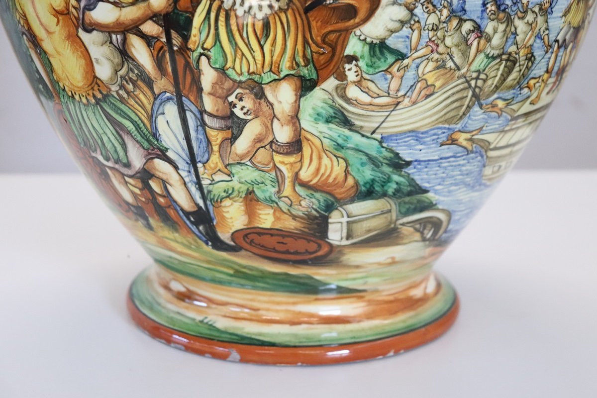 Ceramic Vase With Classical Decoration, Florence Italy 1980s-photo-4