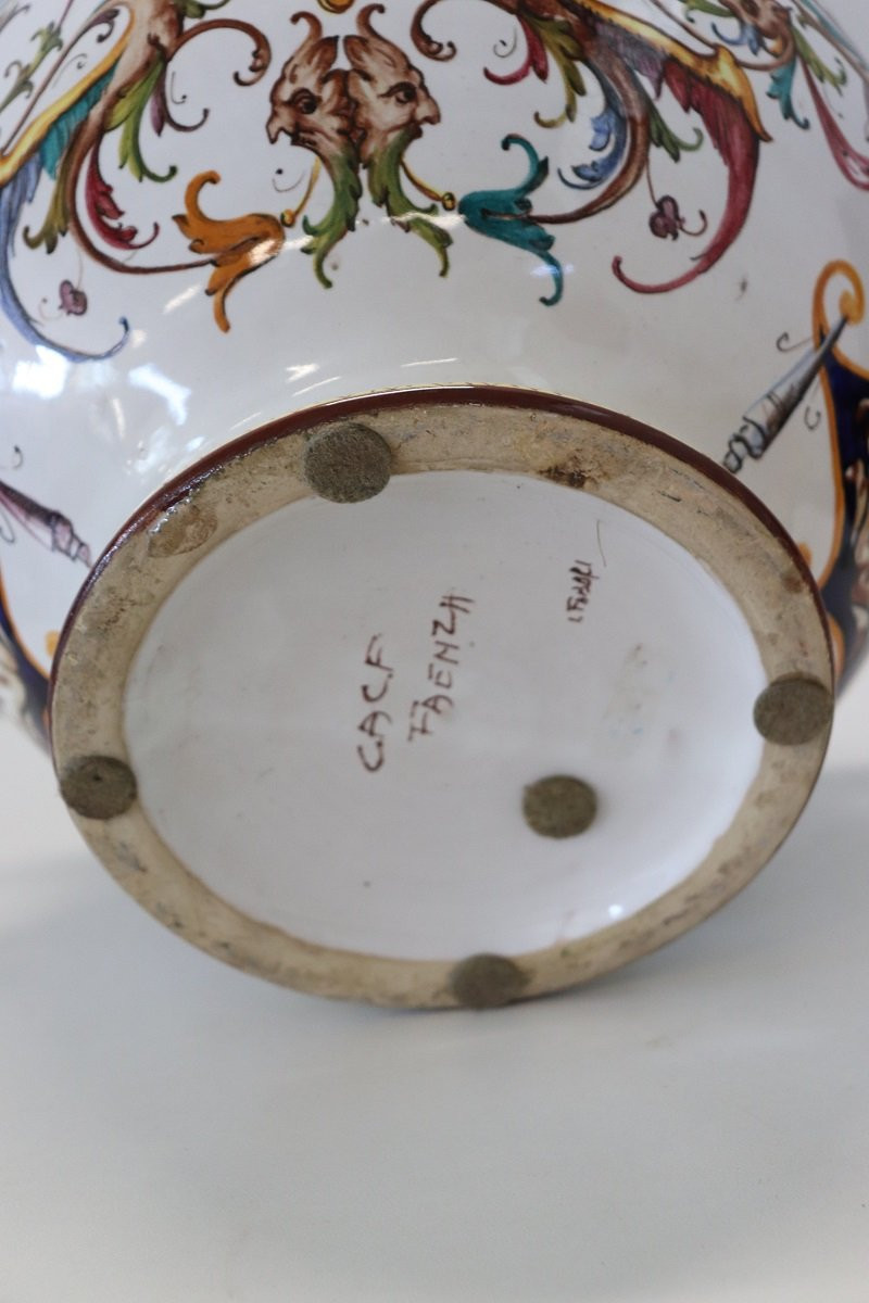 Ceramic Vase With Classical Decor From Faenza, Italy, 1950s-photo-7