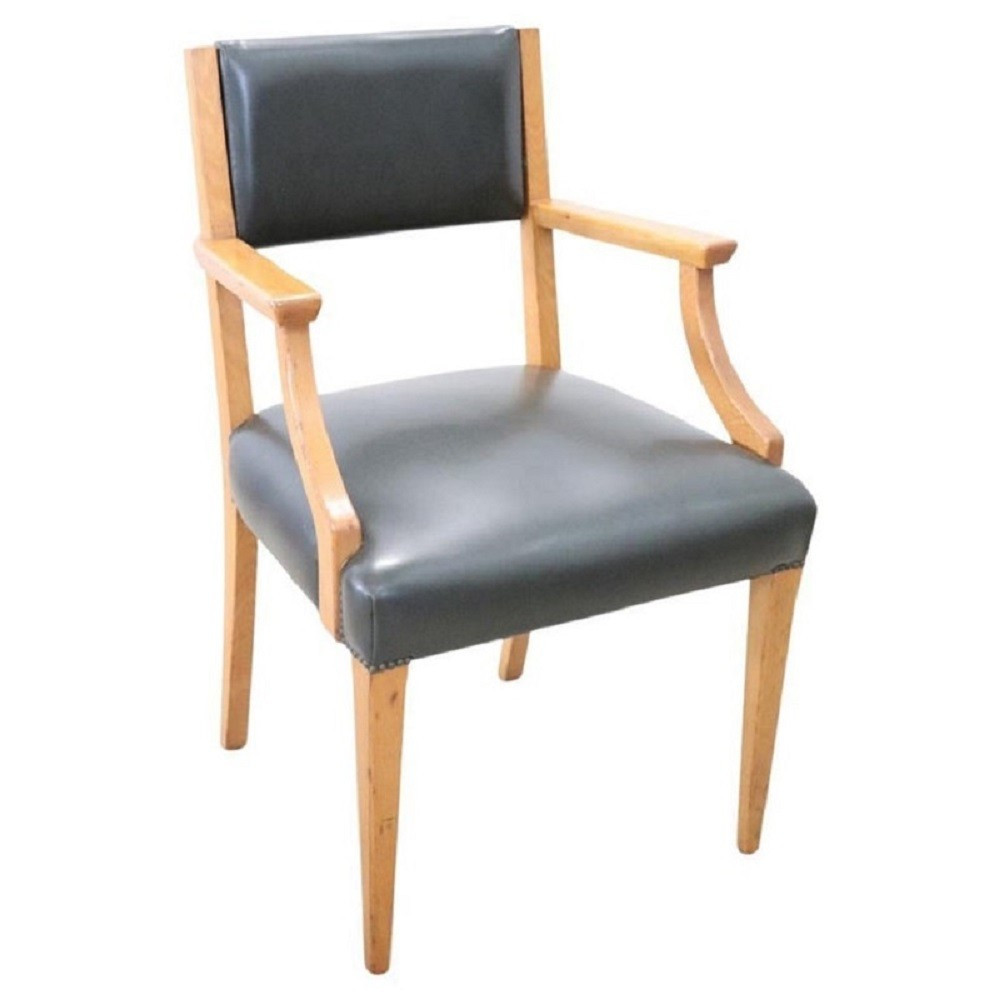 Desk Armchair In Oak And Faux Leather