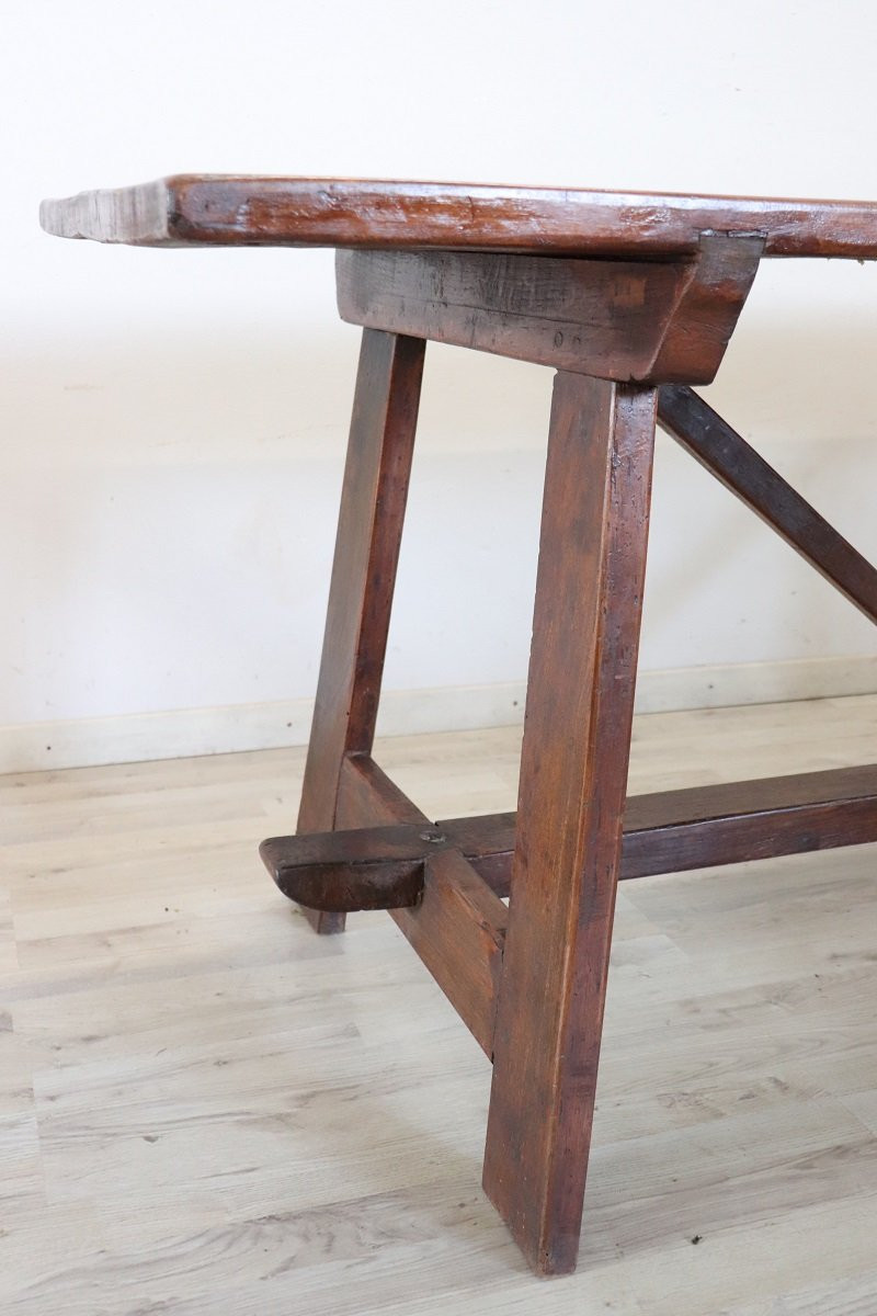 majestueuse table ancienne en bois de chêne-photo-2