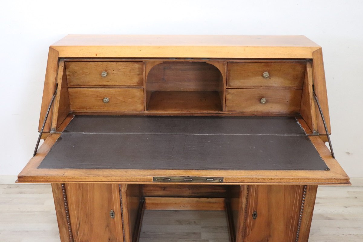 Bureau ancien en noyer, Italie 19ème siècle PRIX SPÉCIAL PROANTIC-photo-2