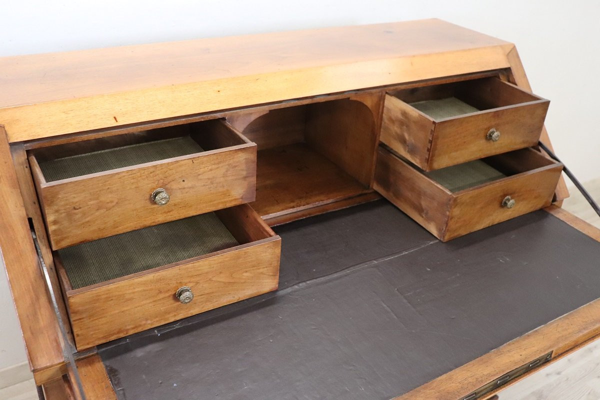 Bureau ancien en noyer, Italie 19ème siècle PRIX SPÉCIAL PROANTIC-photo-3