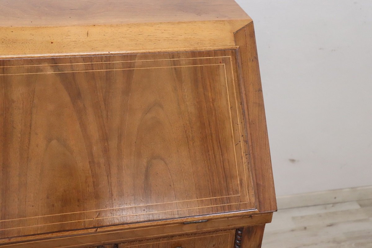 Bureau ancien en noyer, Italie 19ème siècle PRIX SPÉCIAL PROANTIC-photo-1