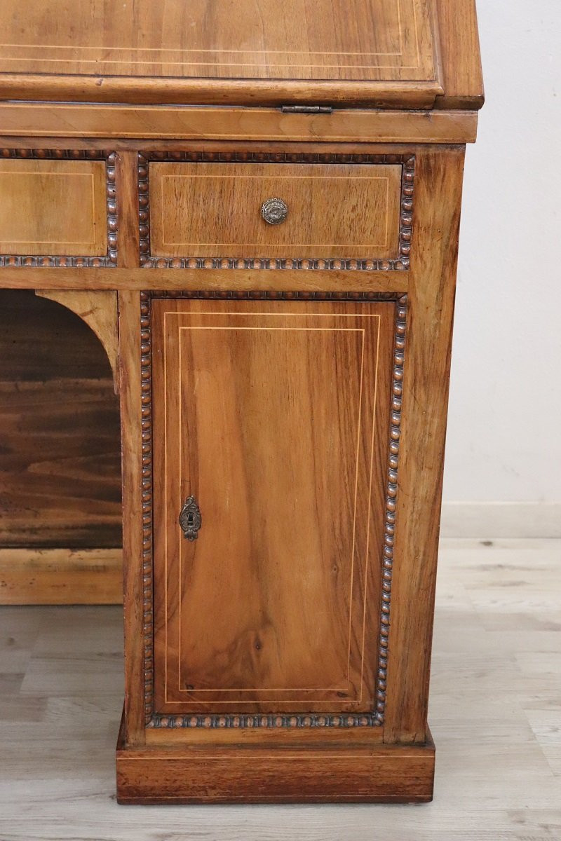 Bureau ancien en noyer, Italie 19ème siècle PRIX SPÉCIAL PROANTIC-photo-2