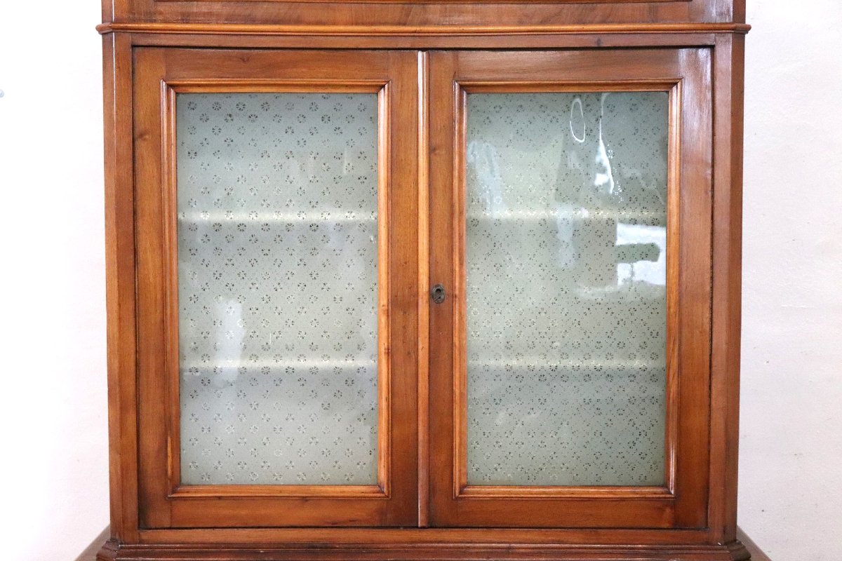 Antique Sideboard In Walnut Veener, Italy Late 19th Century-photo-3