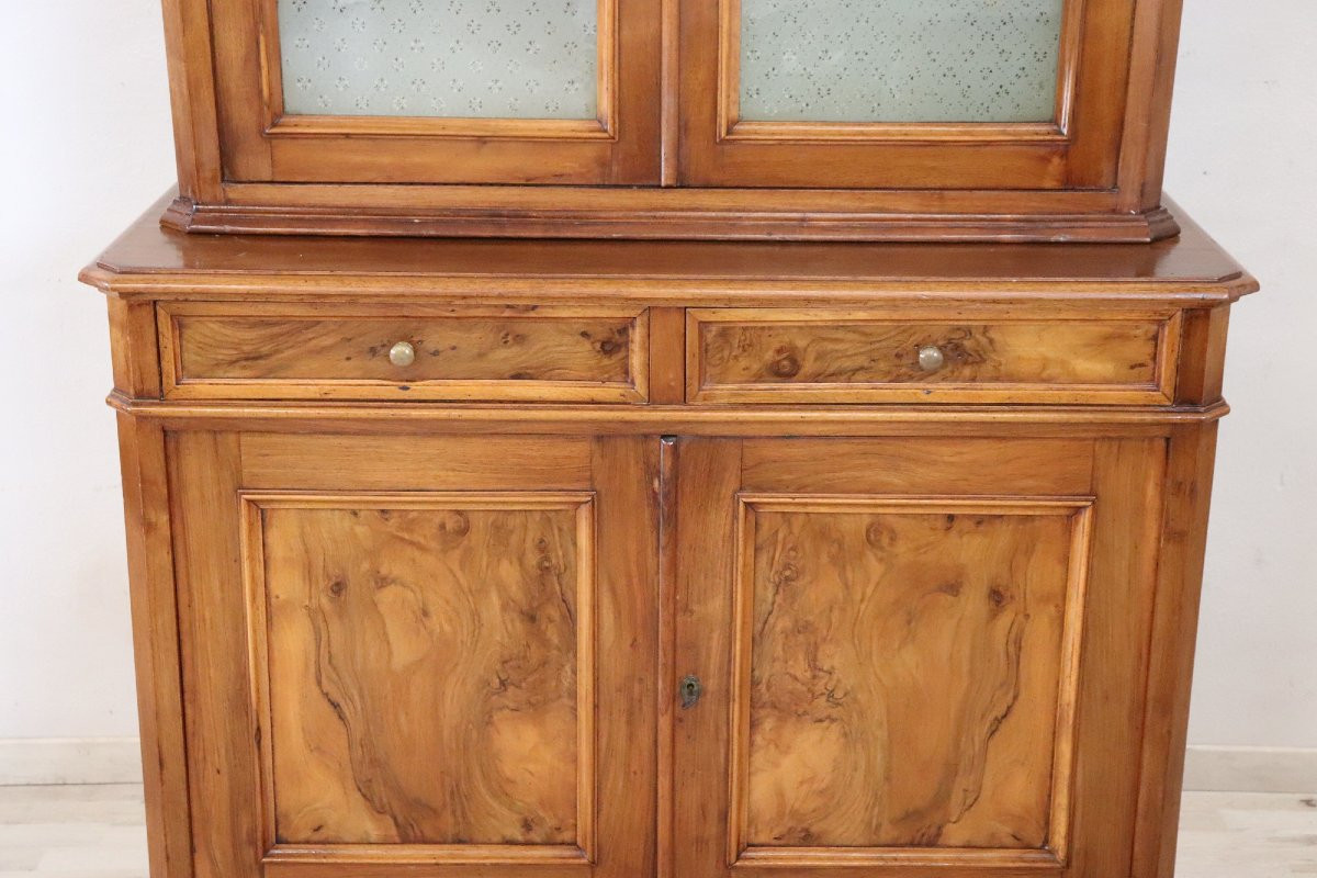 Antique Sideboard In Walnut Veener, Italy Late 19th Century-photo-4