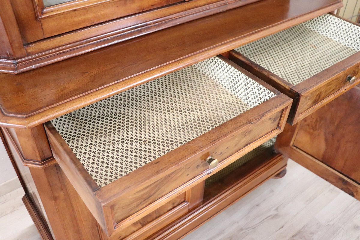 Antique Sideboard In Walnut Veener, Italy Late 19th Century-photo-5