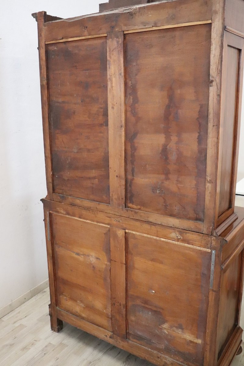 Antique Sideboard In Walnut Veener, Italy Late 19th Century-photo-7