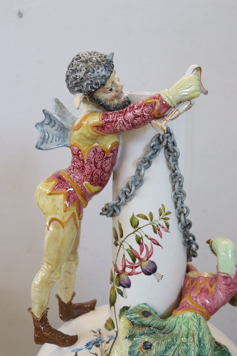 Majestic Ceramic Vase, Italy Early 20th Century-photo-3